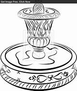 Fountain Drawing Water Drinking Simple Coloring Getdrawings Trevi Line Fountains Template sketch template