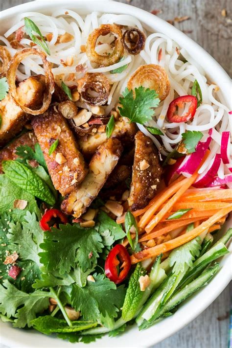 vietnamese tempeh noodle salad lazy cat kitchen recipe tempeh