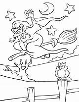 Halloween Witch Coloring Pages Printable Color Kids French Book Print Witches Sheets Colouring Numbers Funny Printouts Song Broom Worksheets Adult sketch template