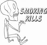 Smoking Coloring4free Kills 1681 Skeleton Getcolorings sketch template