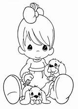 Coloring Pages Precious Moments Book Puppy Printable Kids Digi Stamps Info Girls Sheets sketch template