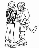 Hockey Coloring Pages Printable Referee Player Nhl Color Cartoon Kids Clipart Arguing Print Cliparts Bruins Colouring Sports Boston Printables Stanley sketch template
