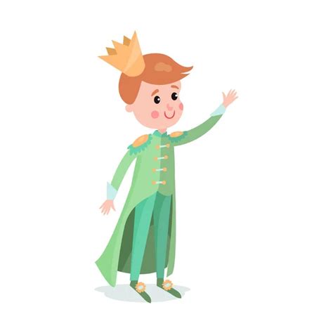 bonito personagem menino dos desenhos animados em um traje principe