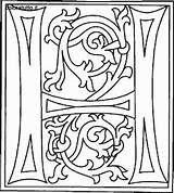 Celtico Lettrine Lettre Enluminure Disegno Visiter Celtique Illuminated Mescoloriages sketch template