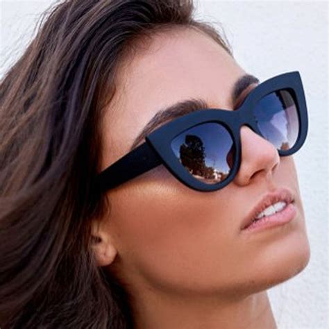 cat eye sunglasses matt black brand designer cat eyes sun glasses for