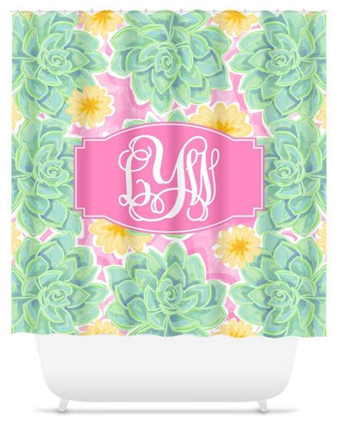 Items Similar To Lilly Pulitzer Inspired Monogram Shower Curtain T