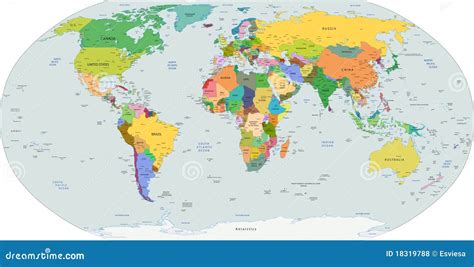 global political map   world vector stock vector illustration
