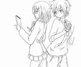 Anime Pages Couple Coloring Cute Namine Cuddling Kissing Couples Tremendous Printable Getcolorings Friends Designlooter Color Getdrawings Colorings Another sketch template