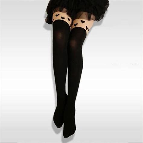 New Fashion Women Love Snowflake Solid Patchwork Tights Pantyhose Sexy