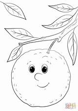 Orange Coloring Pages Cartoon Character Printable Print Oranges Color Kids Drawing Fruits Categories sketch template