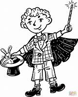 Magician Coloring Pages Magic Clipart Kid Cartoon Clip Supercoloring Little Illustration Printable Drawing Designlooter Preview sketch template