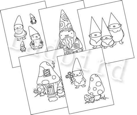 gnome embroidery pattern set   etsy embroidery