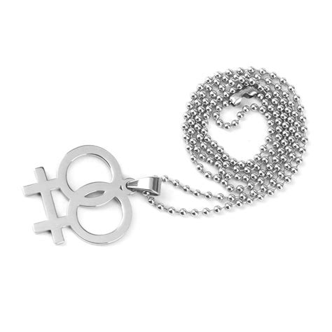 Homosexual Pride Necklace Lesbian Double Female Symbol Explanation