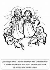 Sagrado Colorear Corazon Catequesis Corazón Virgen María Inmaculado Catecismo Jesús Explicación Católico Tablero Sagrada Gloria sketch template
