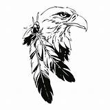 Feathers Indian Drawing Eagle Clipartmag Tattoo Catcher Dream sketch template