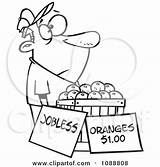 Unemployed Oranges Outlined Trying Sell Illustration Man Toonaday Royalty Clipart Vector 2021 sketch template