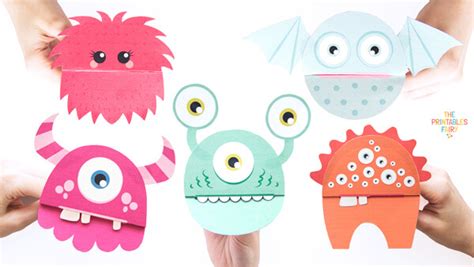 printable monster puppets  printables fairy