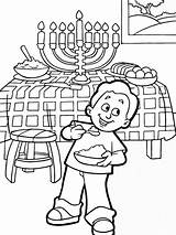 Coloring Chanukah Hanukka Pages Eating Boy Kids Color Coloring2print sketch template