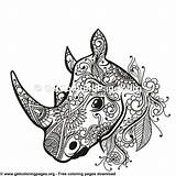 Rhino Zentangle sketch template