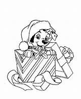 Christmas Coloring Pages Dog Hat Printable Kids Color sketch template