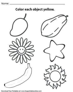 learn  colors yellow coloring page  rebecca burk illustrations