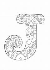 Letter Coloring Drawing Pages Letters Alphabet Funky Doodle Adult Color Etsy Na Buchstabe Step Projekty Cole Ausmalen Practice Sheets Getdrawings sketch template