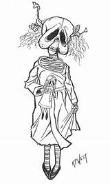 Coloring Creepy Zombie Horror Adult Pages Doll Drawings Drawing Monster Dolls Halloween Cartoon Adults Sheets Colouring Monsters Outline Deviantart Voodoo sketch template