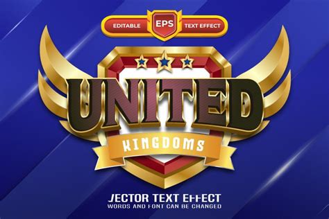 united game logo  editable text effect