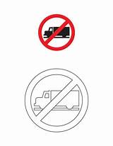 Sign Traffic Coloring Prohibited Pages Kids Truck Signs Limit Speed Choose Board sketch template