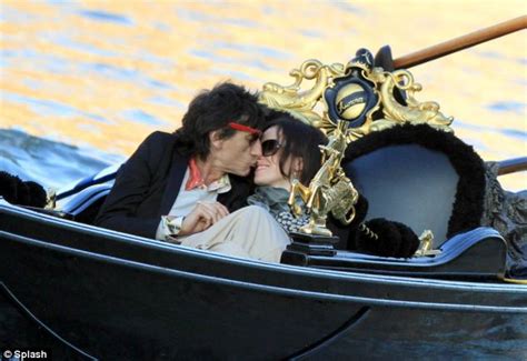 celebrating his 65th birthday in venice ronnie wood and his latest lover 34 daily mail online