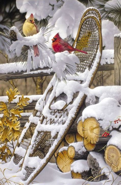 Northern Red Cardinals Bird Painting By Wildlife Artists Jerry