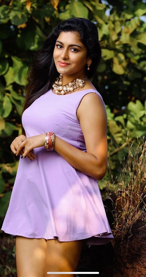 actress akshatha srinivas hot pics  purple dress