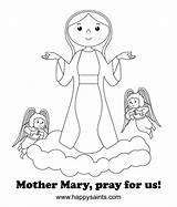 Mary Coloring Catholic Mother Kids Pages Pray Saints Month Mama May Prayer Education Cards Saint Christian Religious Happy Birthday sketch template