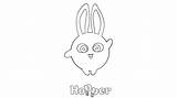 Bunnies Hopper Coloringonly Eraser Opposites sketch template