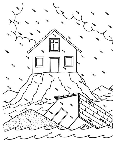 wise man foolish man coloring page coloring home