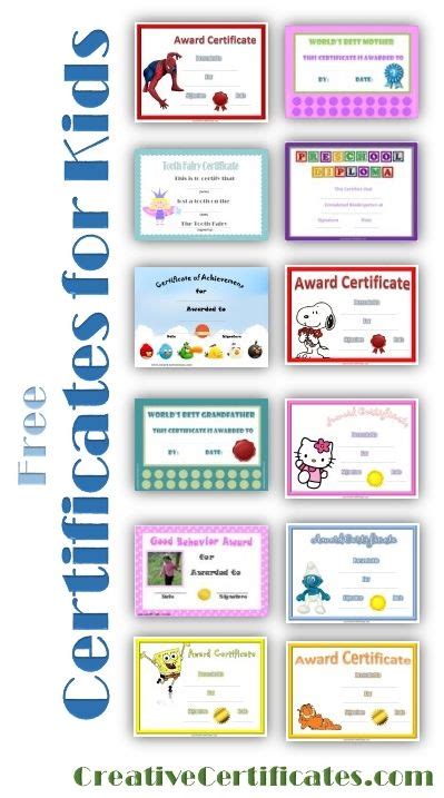 printable certificates  kids preschool certificates