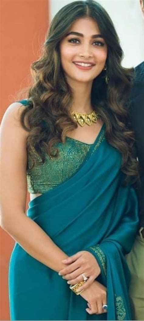 Pooja Hegde Saridress Indian Sari Dress Elegant Saree