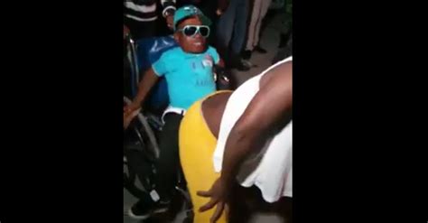 talk about a lap dance little man in a wheelchair trying