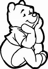 Pooh Drawing Bear Coloring Winnie Pages Drawings Clipart Disney Silhouette Cartoon Rocks Baby Clipartmag Little sketch template
