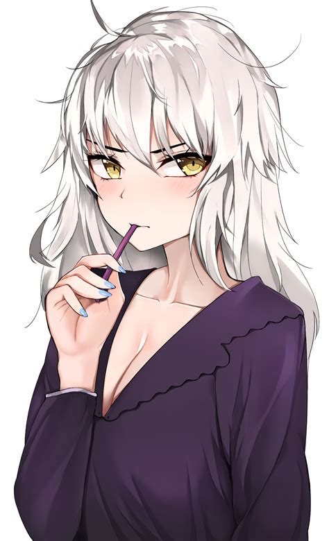 Anime Girl With Long White Hair Posted By Brittany Kylie