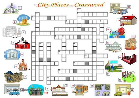 city places crossword crossword vocabulary city