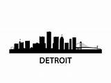 Detroit Skyline sketch template