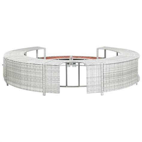 spa surround light grey poly rattan