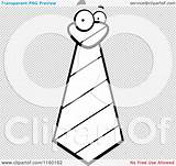 Tie Cartoon Vector Clipart Coloring Striped Face Outlined Thoman Cory sketch template