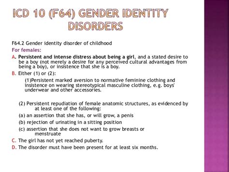 Gender Dysphoria Or Gender Idendity Disorder Dsm 5