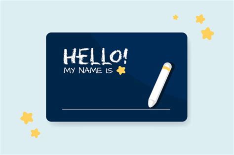Free Vector Hello My Name Is Label Concept