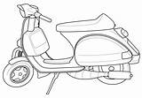 Coloring Vespa Pages Motorcycle Scooter Kids Transportation Scooters Colouring Popular Books sketch template