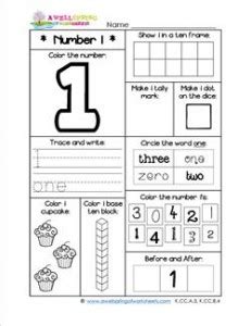 number worksheets  kindergarten number  worksheet