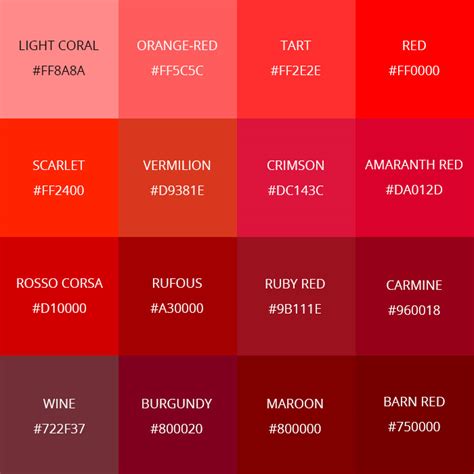 shades  red color  names hex rgb cmyk codes color meanings images