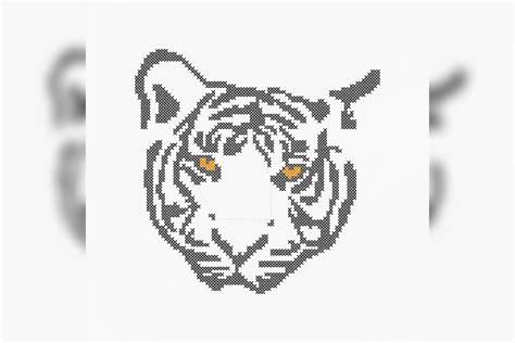 tiger head cross stitch creative fabrica